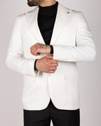 Milano White Peak-Lapel Blazer