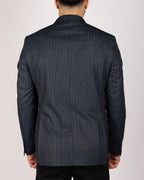 Milano Navy Pinstripe Double Breasted Blazer
