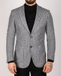 Milano Grey Pinstripe Wool Blazer