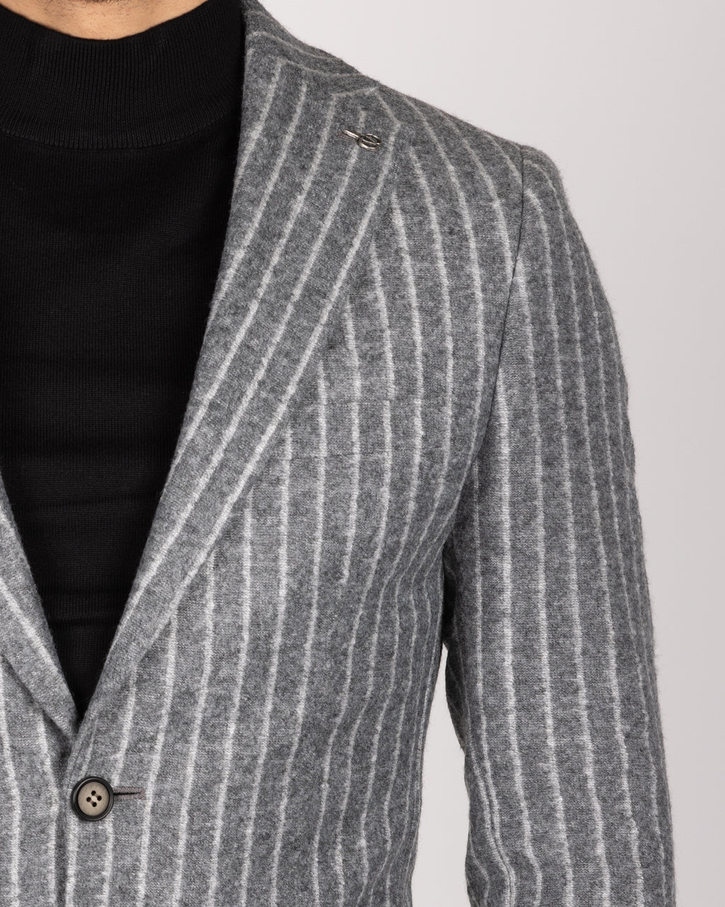 Milano Grey Pinstripe Wool Blazer