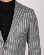 Milano Grey Pinstripe Wool Blazer