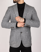 Milano Grey Pinstripe Wool Blazer