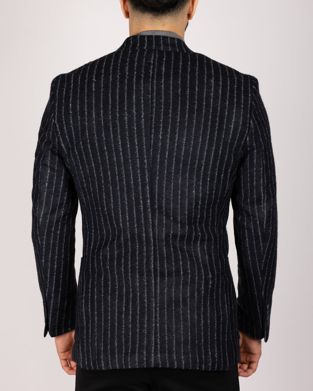 Milano Navy Pinstripe Wool Blazer