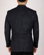 Milano Navy Pinstripe Wool Blazer
