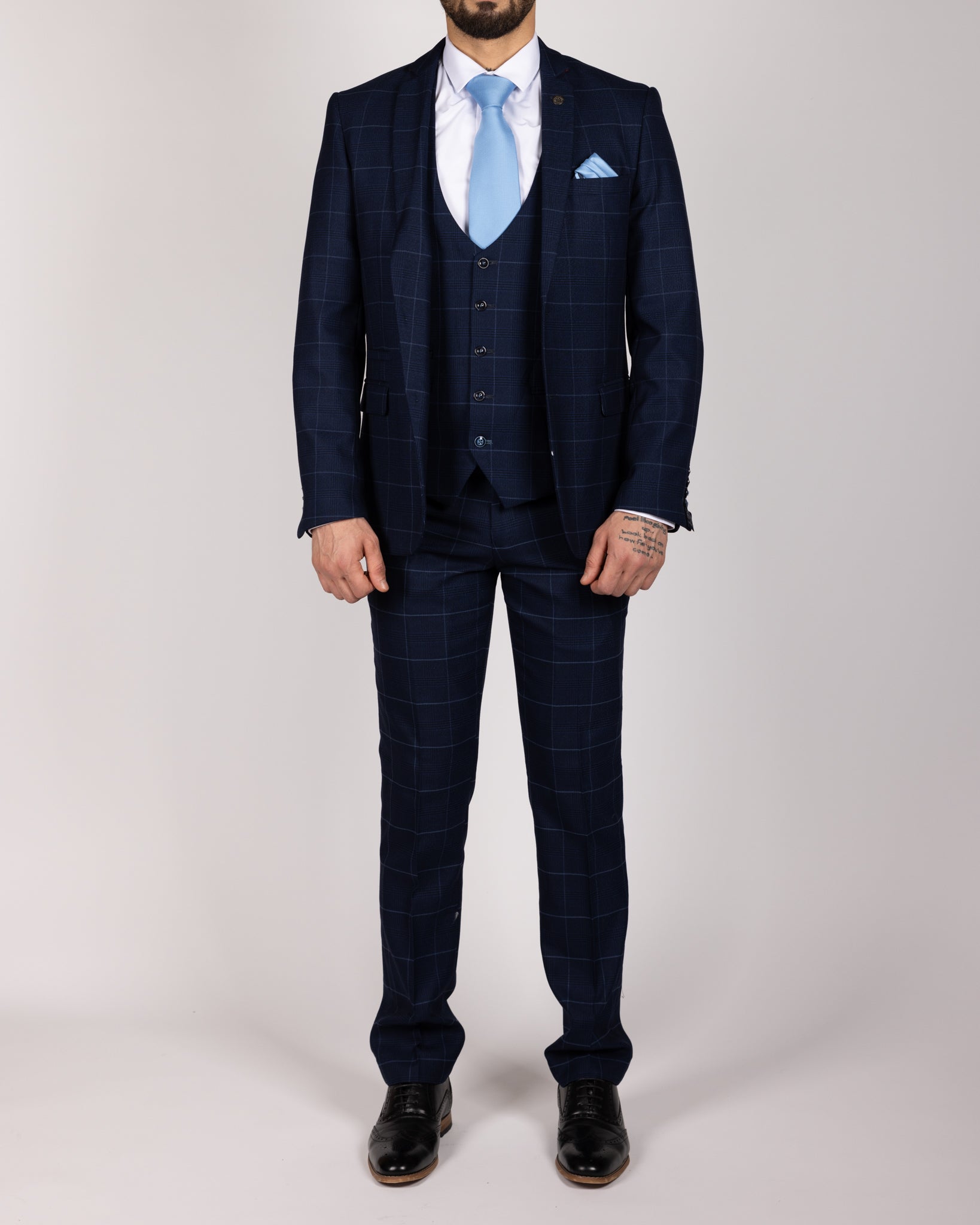 Edinson - Navy Sky Check Blazer