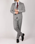 Milano Grey Modern Safari Two Piece Suit