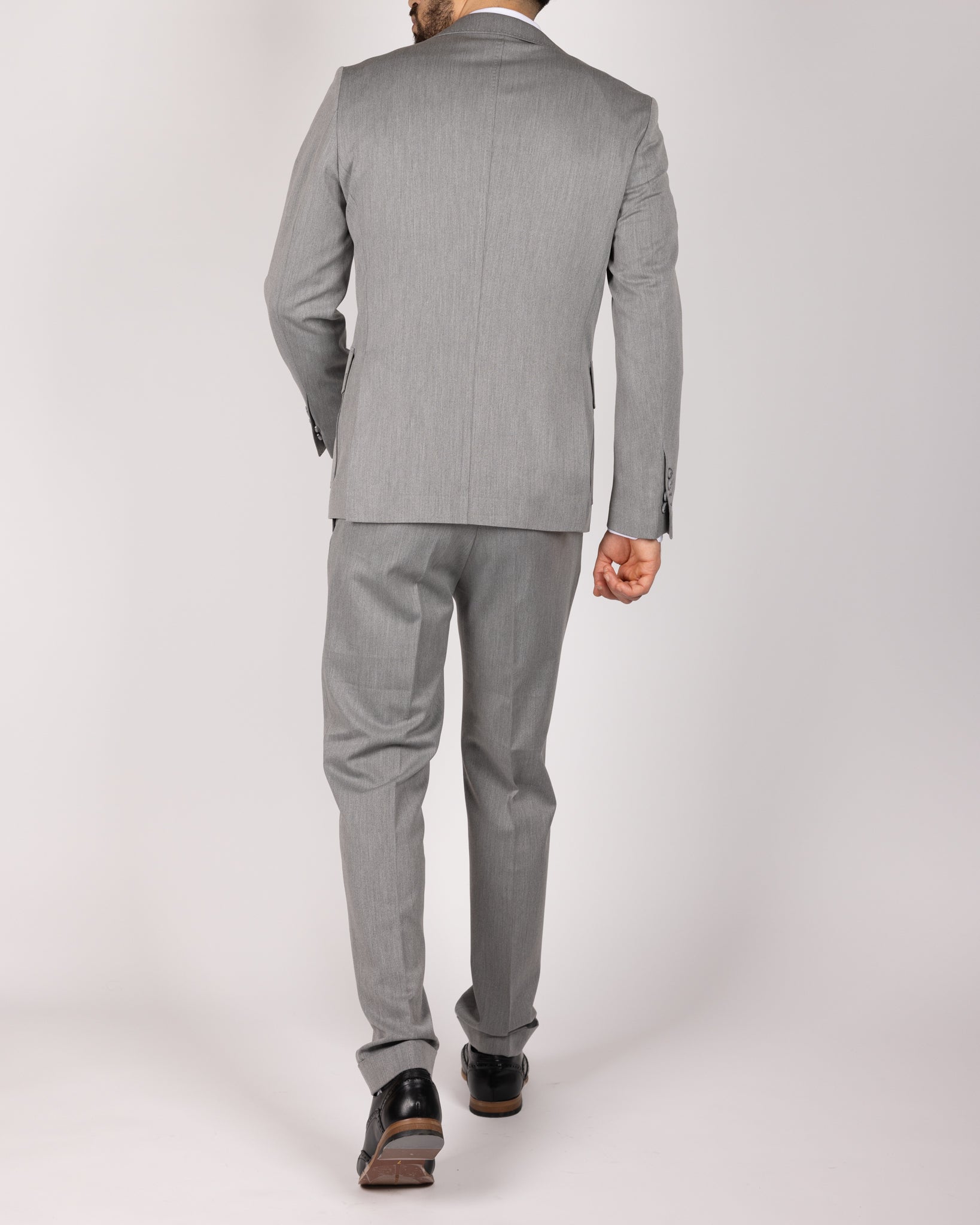 Milano Grey Modern Safari Two Piece Suit