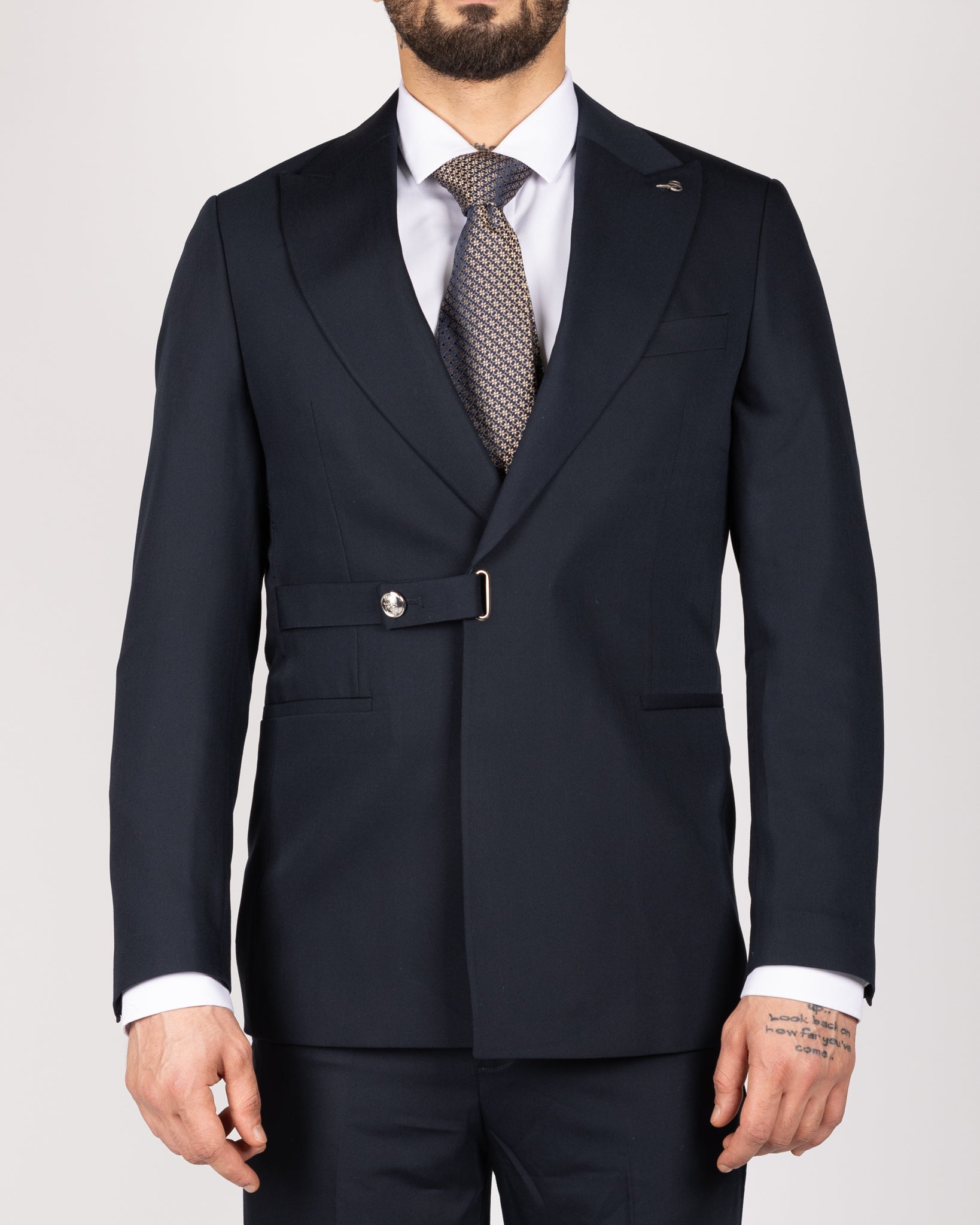 Milano Navy Single-Breasted Buckle Suit