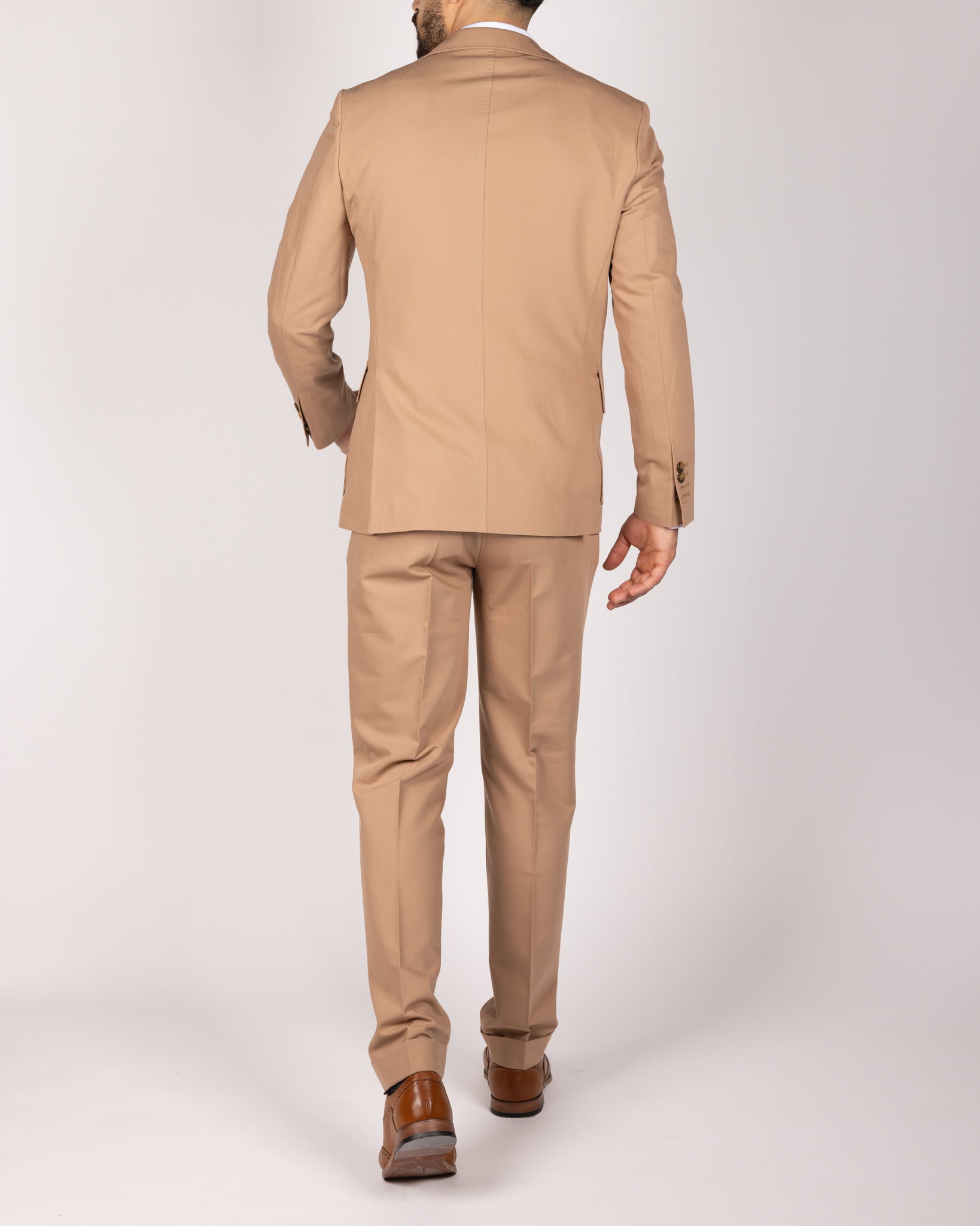 Milano Beige Modern Safari Two Piece Suit