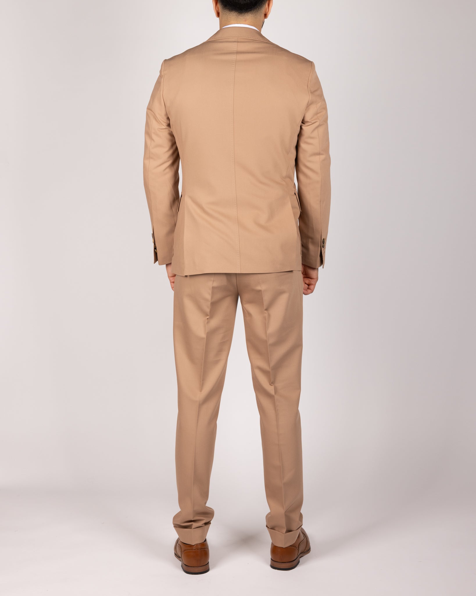 Milano Beige Modern Safari Two Piece Suit