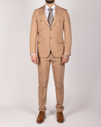 Milano Beige Modern Safari Two Piece Suit