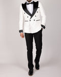 Milano White Double Breasted Peak-Lapel Tux Suit