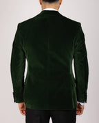 Milano Green Velvet Peak-Lapel Blazer