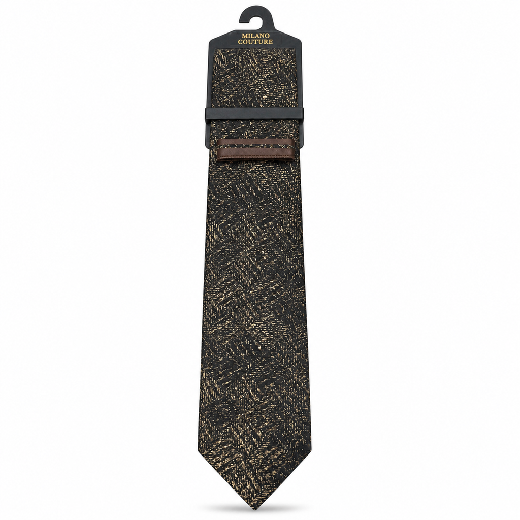 MC Bark - Tie & Pocket Square Set in Brown