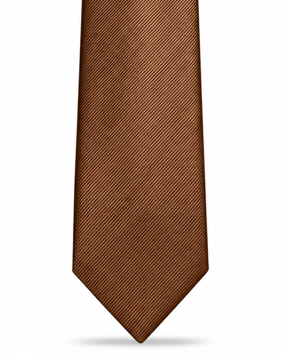 MC Diagonal Striped - Tie & Pocket Square Set in Brown