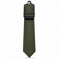 MC Diagonal Striped - Tie & Pocket Square Set in Khaki Green