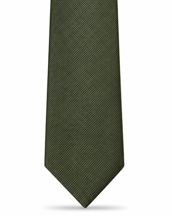 MC Diagonal Striped - Tie & Pocket Square Set in Khaki Green