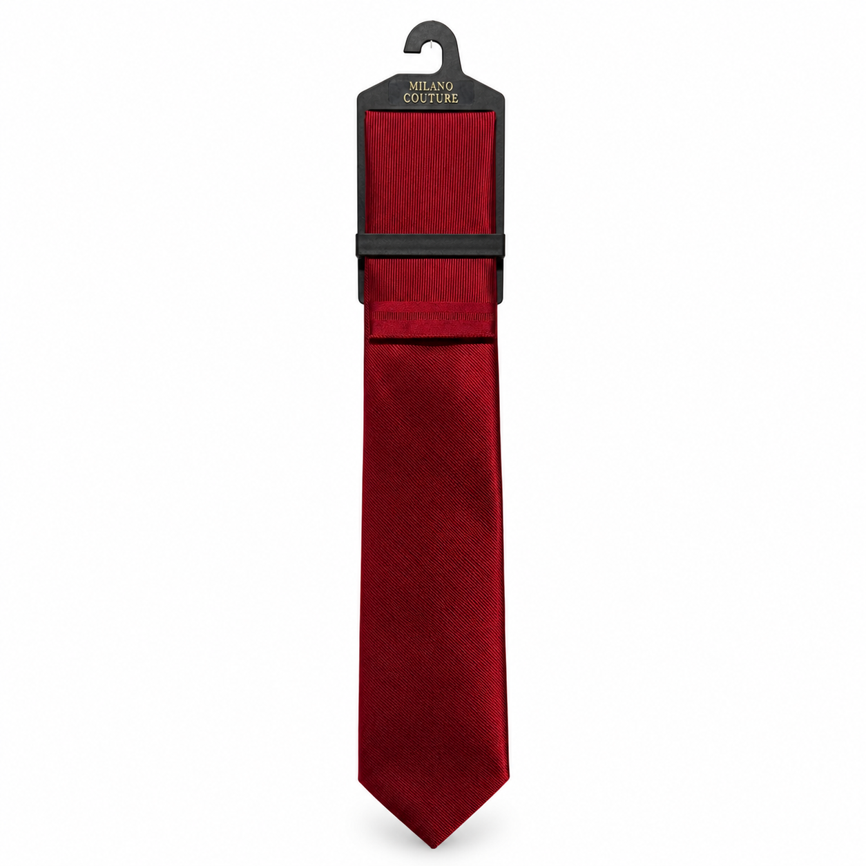 MC Diagonal Striped - Tie & Pocket Square Set in Red