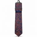 MC Floral - Tie & Pocket Square Set in Navy & Orange