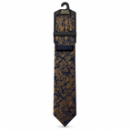 MC Floral - Tie & Pocket Square Set in Navy & Yellow
