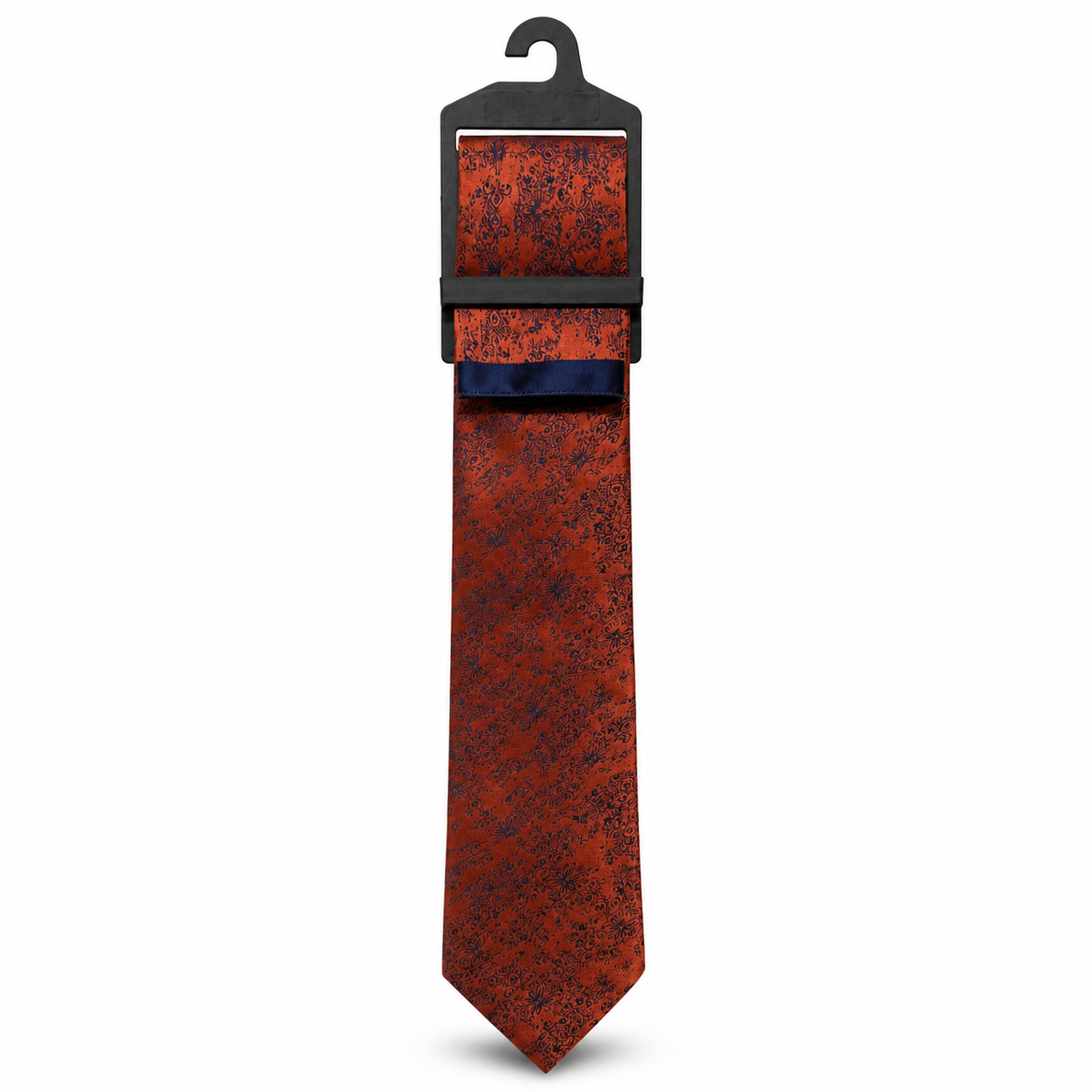 MC Floral - Tie & Pocket Square Set in Orange & Navy