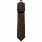 MC Floral Jacquard - Brown Tie & Pocket Square Set