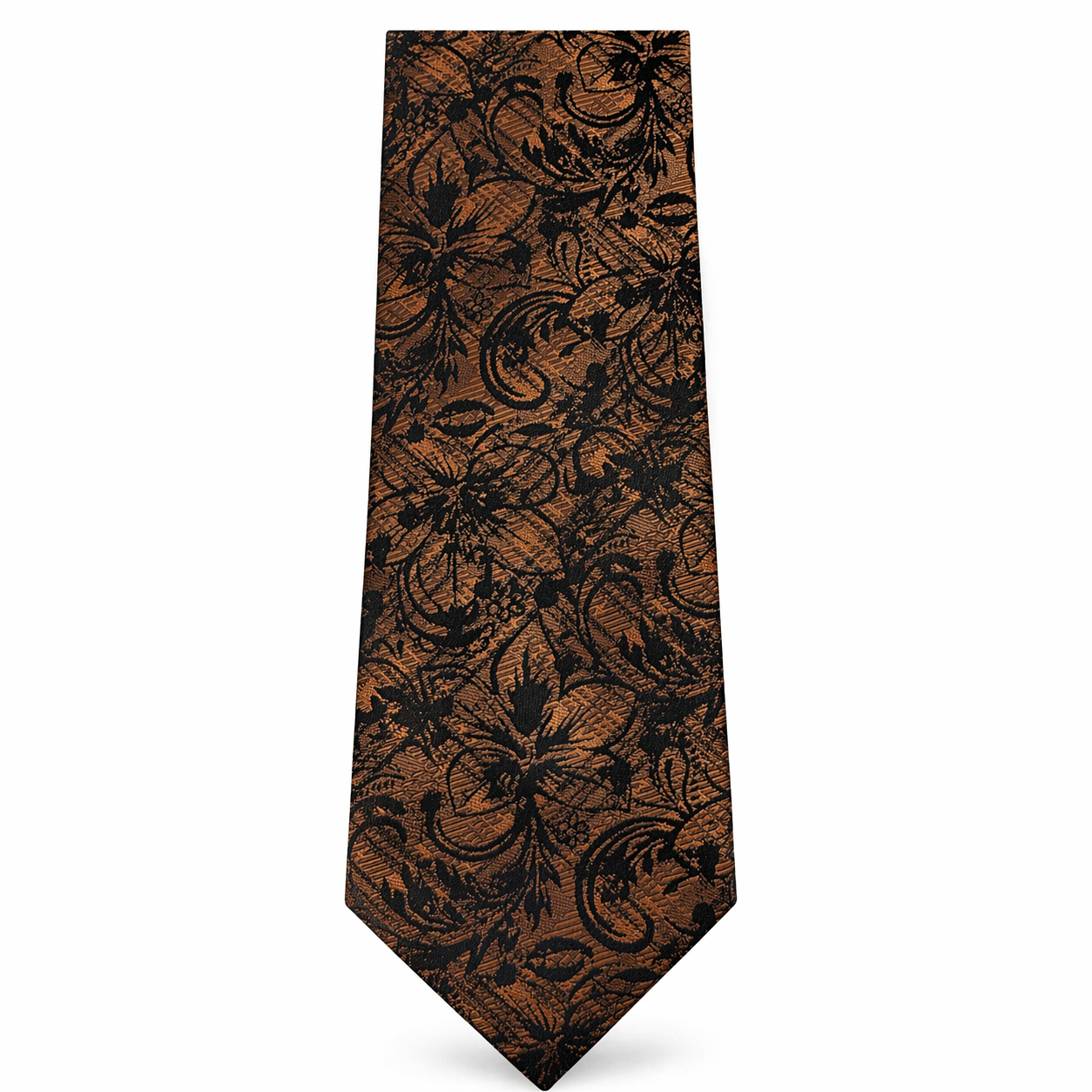 MC Floral Jacquard - Brown Tie & Pocket Square Set