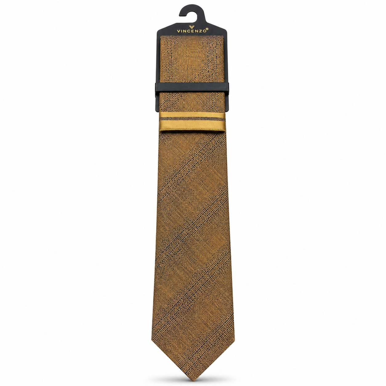 MC Houndstooth - Tie & Pocket Square Set in Gold