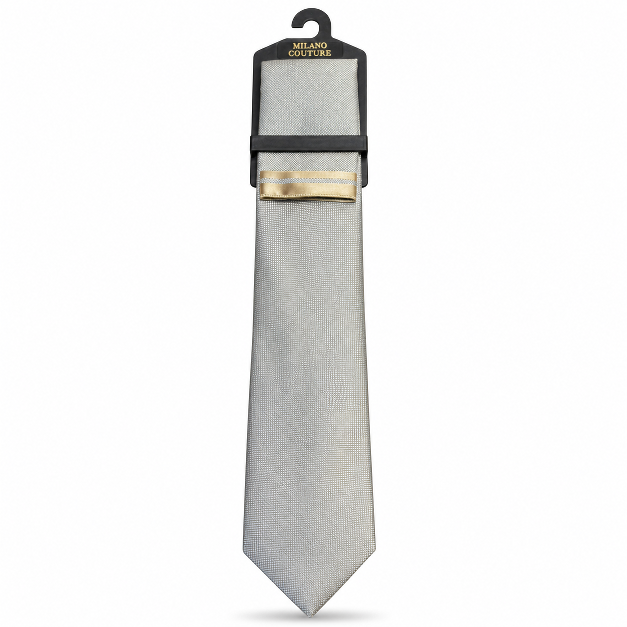 MC Houndstooth - Tie & Pocket Square Set in Gold & Light Blue