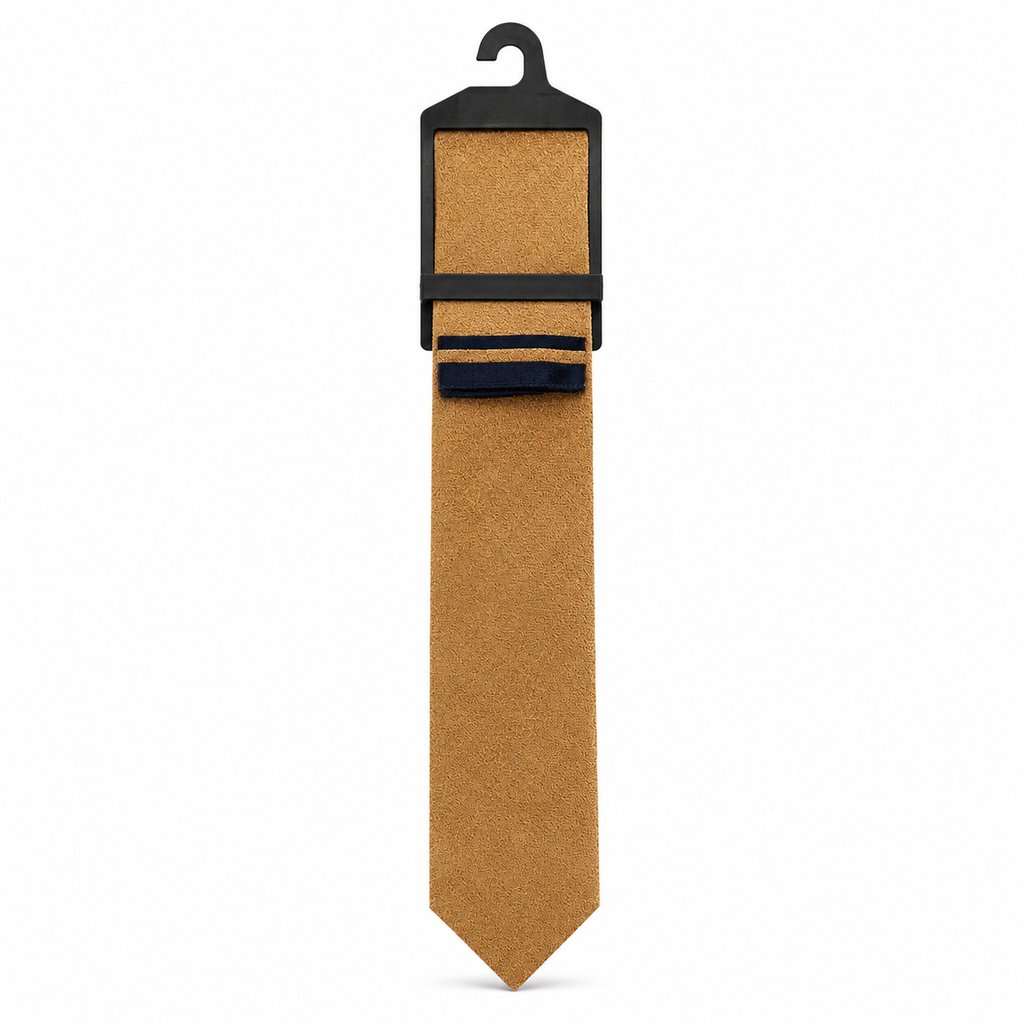 MC Houndstooth - Tie & Pocket Square Set in Gold & Navy