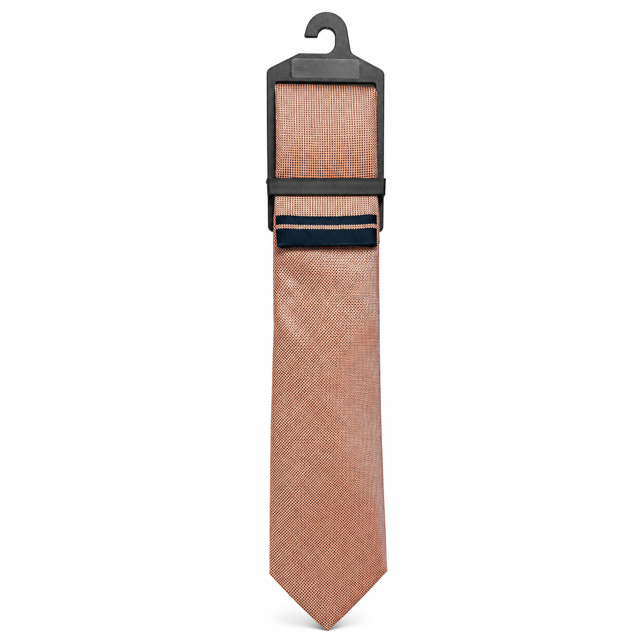MC Houndstooth - Tie & Pocket Square Set in  Light Orange & Navy