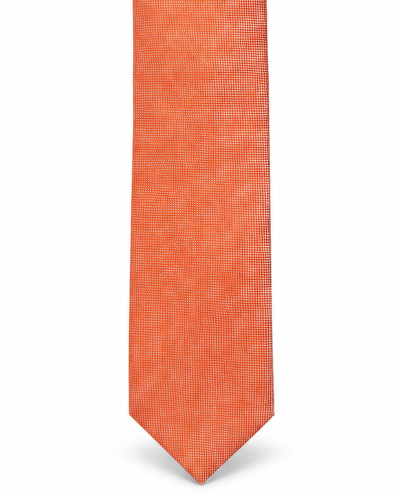 MC Houndstooth - Tie & Pocket Square Set in Orange & Navy