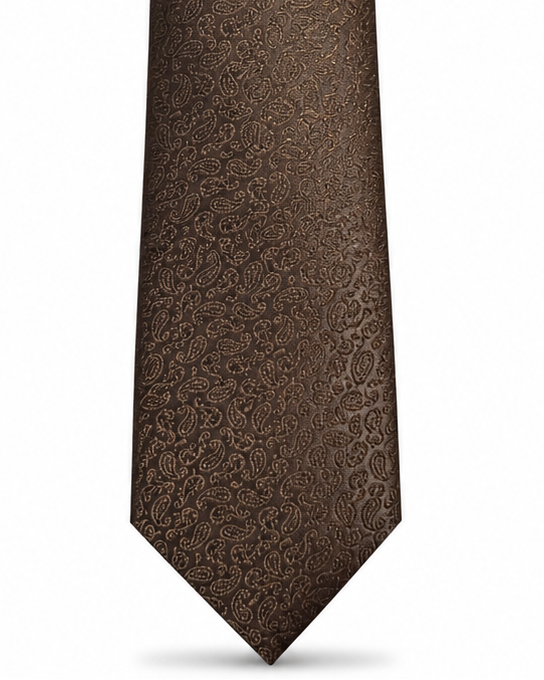 MC Mini Paisley - Tie & Pocket Square Set in Brown