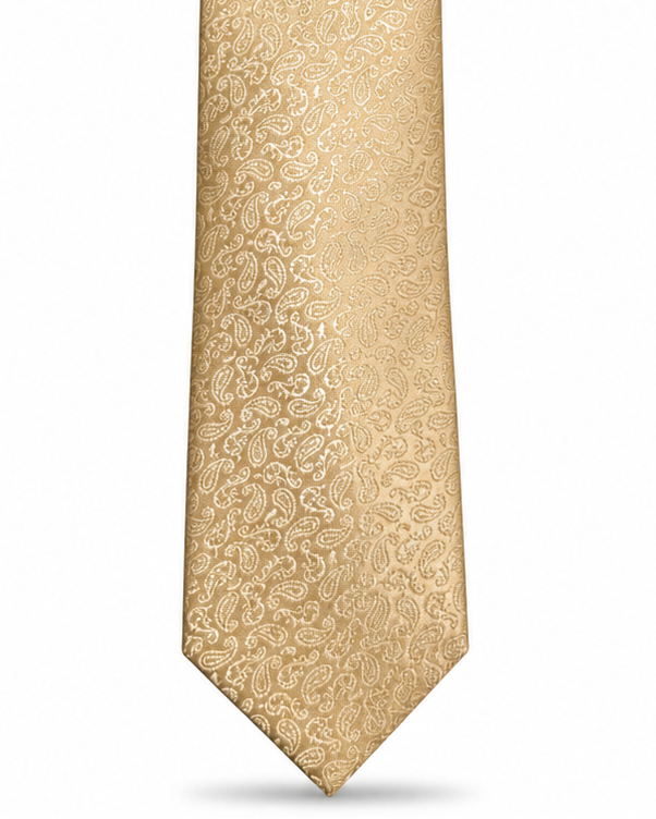 MC Mini Paisley - Tie & Pocket Square Set in Champagne