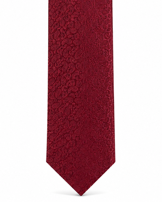 MC Mini Paisley - Tie & Pocket Square Set in Wine