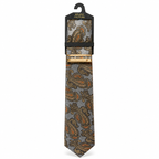 MC Paisley - Tie & Pocket Square Set in Gold & Grey