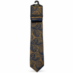 MC Paisley Luxe - Gold & Navy Tie & Pocket Square Set