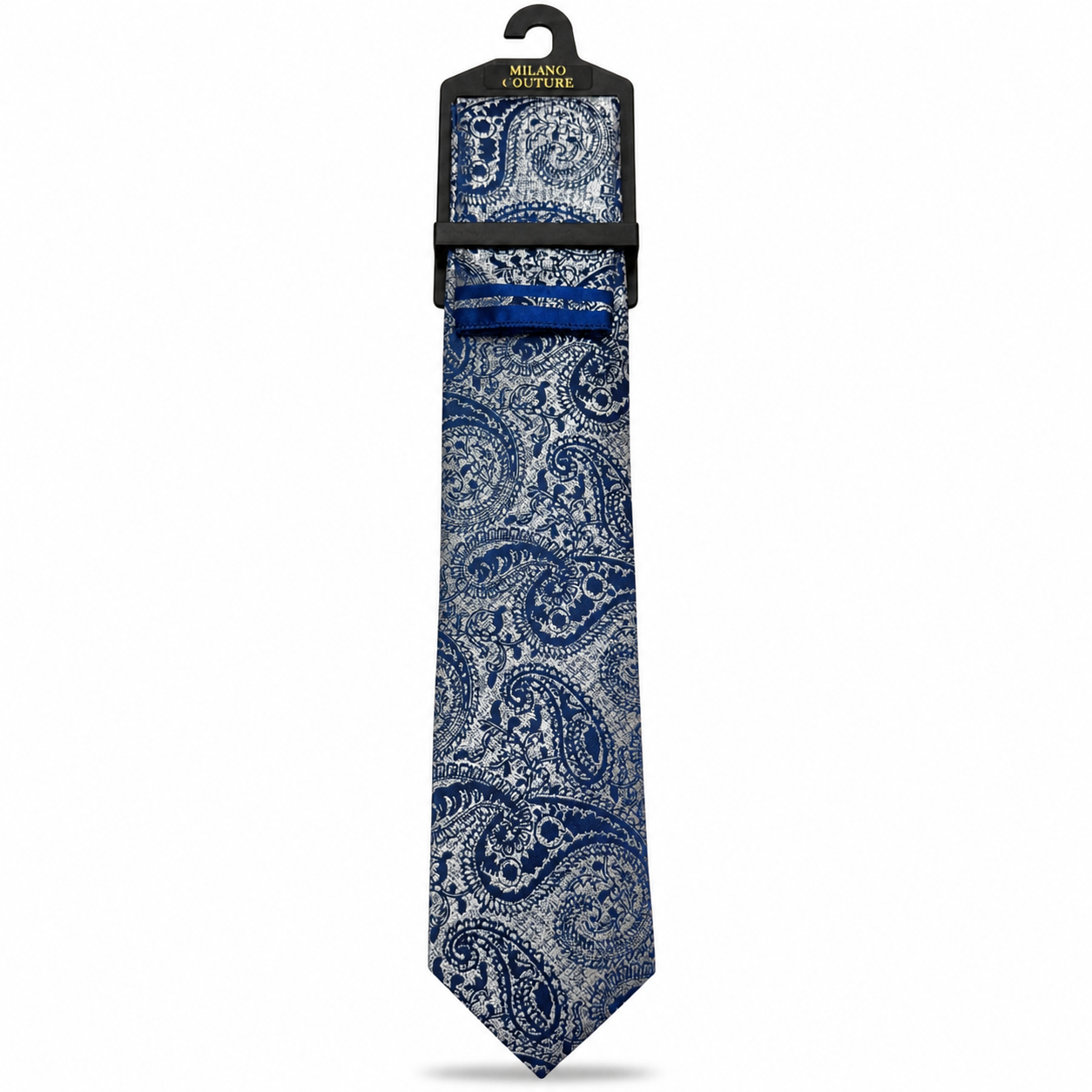 MC Paisley Luxe - Tie & Pocket Square Set in Grey & Navy