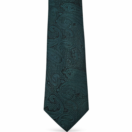 MC Paisley Striped - Green Tie & Pocket Square Set