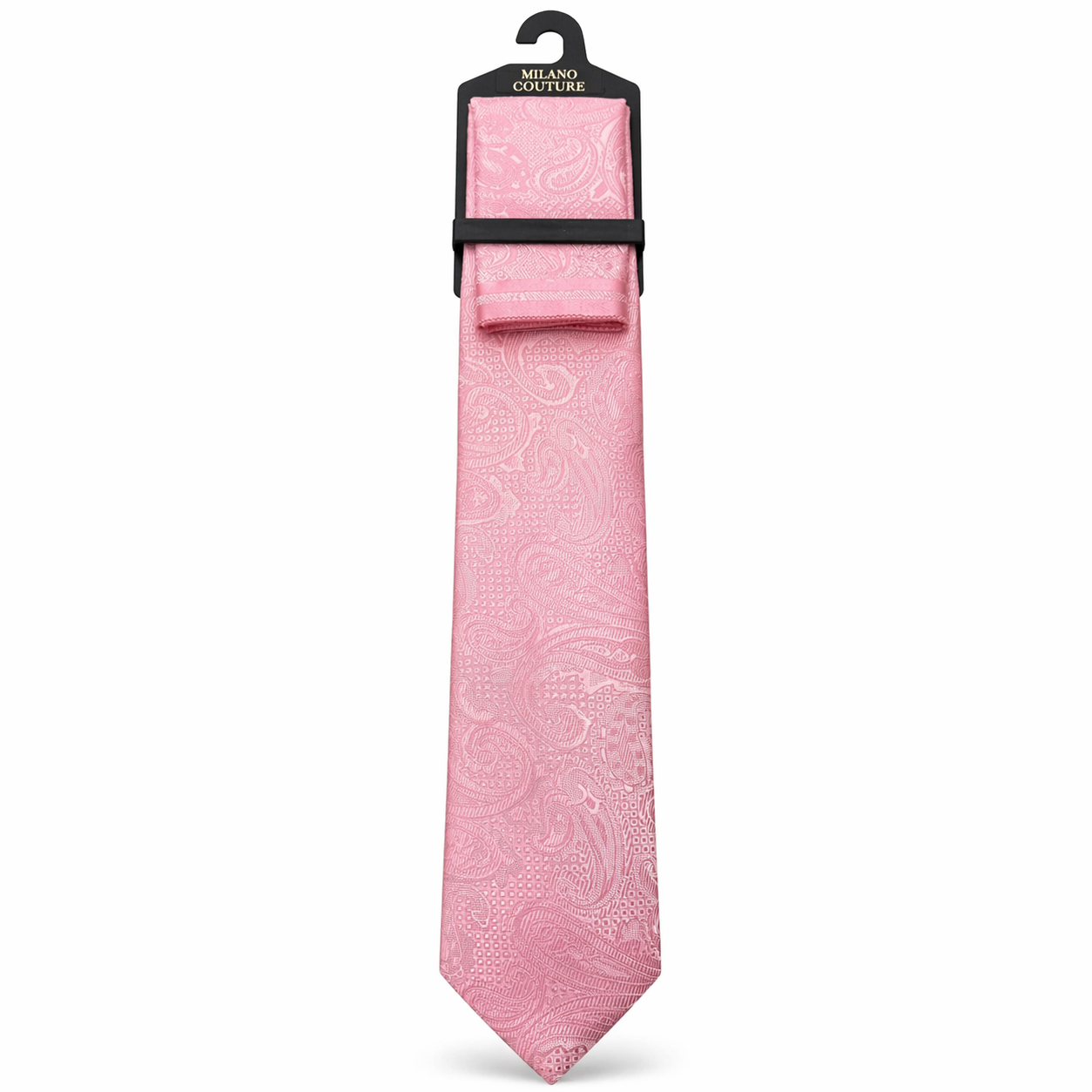 MC Paisley Striped - Pink Tie & Pocket Square Set