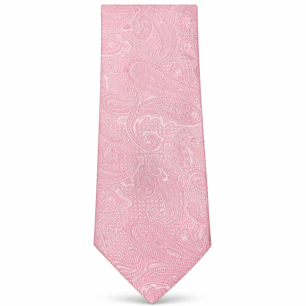 MC Paisley Striped - Pink Tie & Pocket Square Set