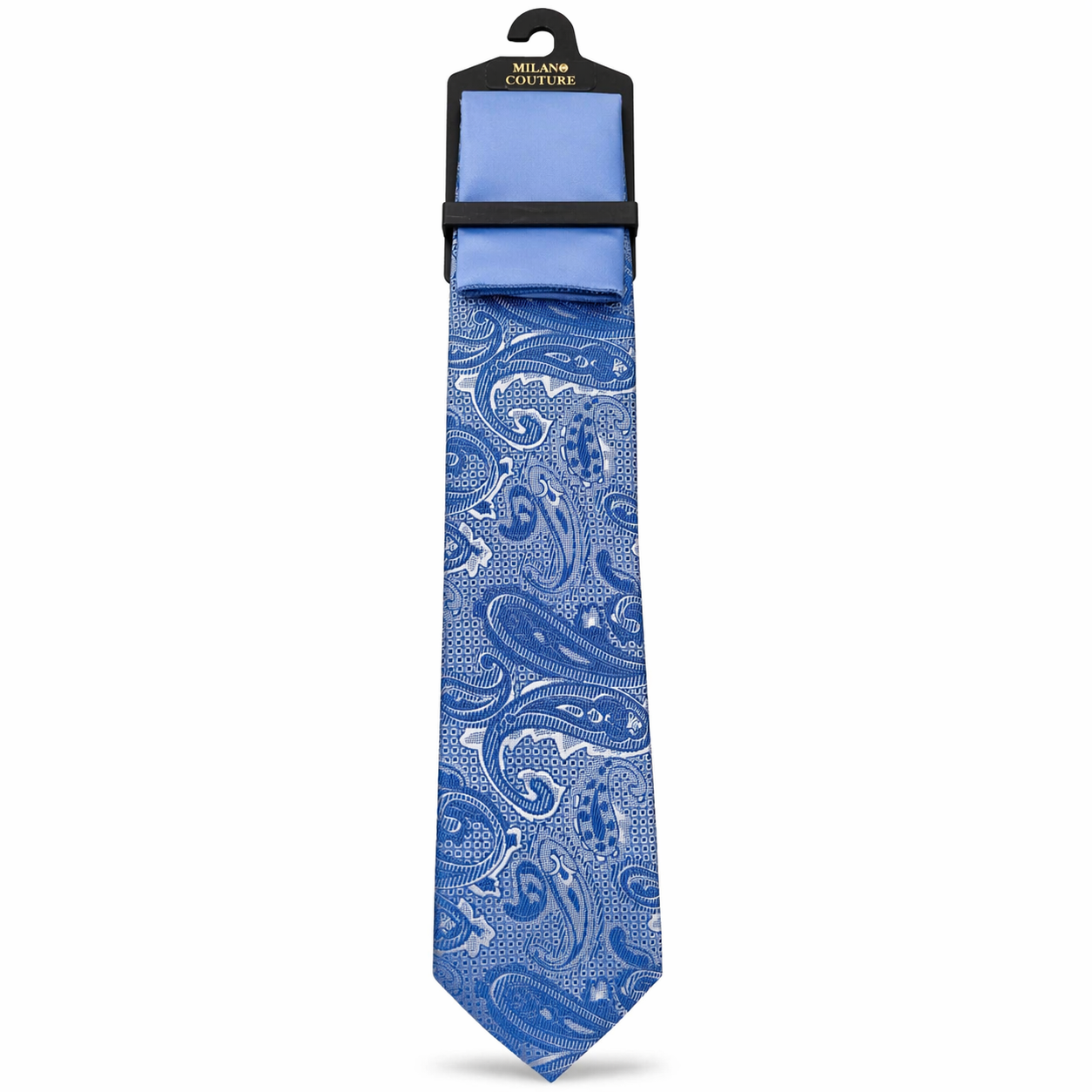 MC Paisley Striped - Sky Blue Tie & Pocket Square Set