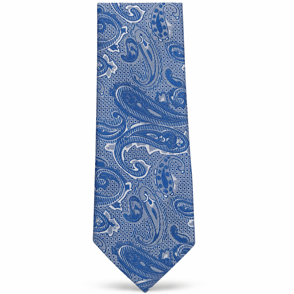MC Paisley Striped - Sky Blue Tie & Pocket Square Set