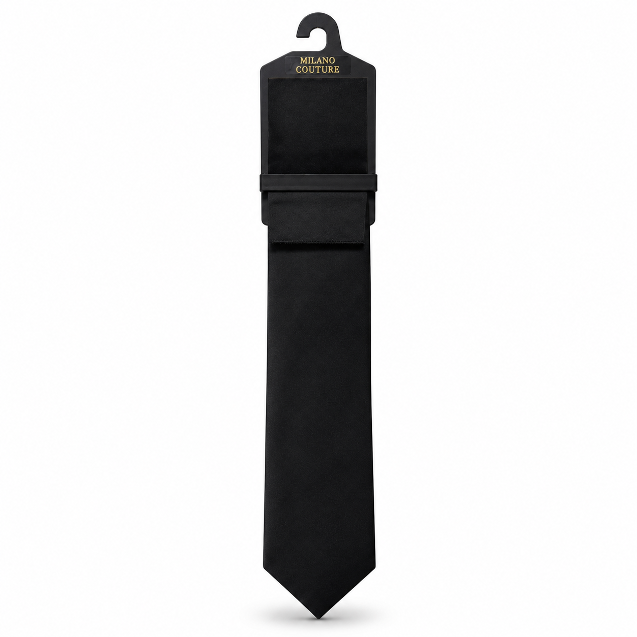MC Satin - Tie & Pocket Square Set in Black