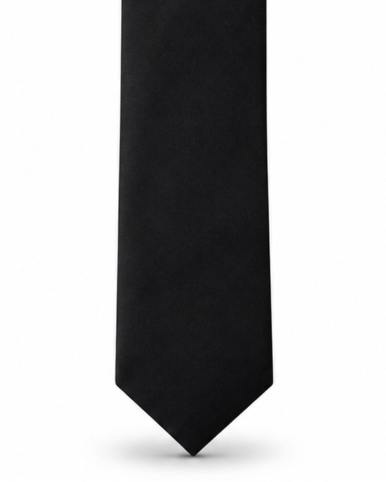 MC Satin - Tie & Pocket Square Set in Black