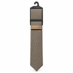 MC Textured - Tie & Pocket Square Set in Beige