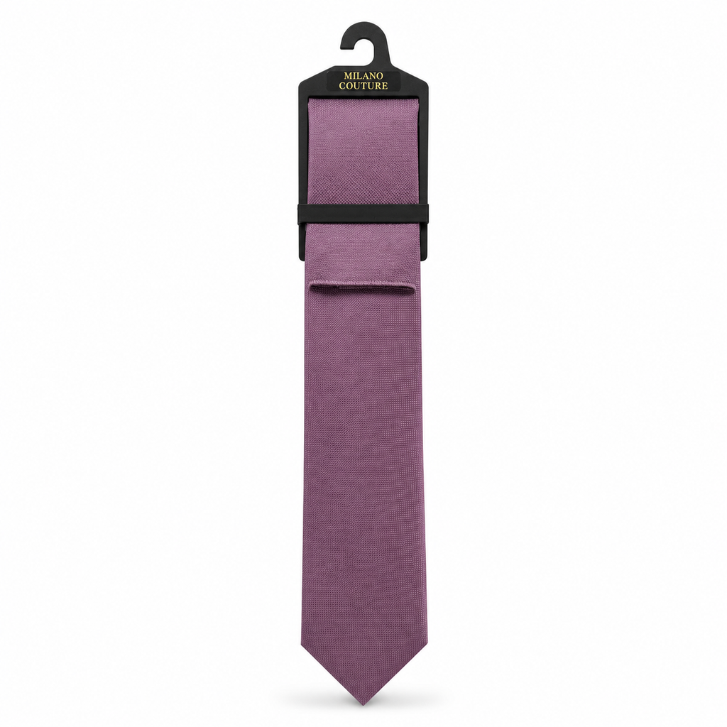 MC Textured - Tie & Pocket Square Set in Light Purple
