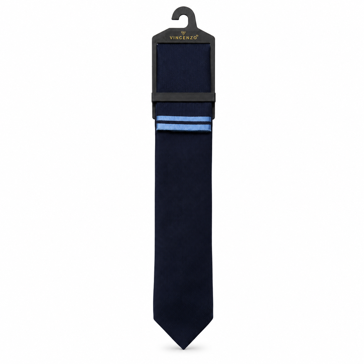MC Textured - Tie & Pocket Square Set in Navy