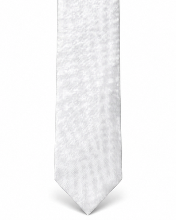 MC Textured - Tie & Pocket Square Set in White