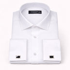White Classic Tapered Fit Double Cuff Shirt
